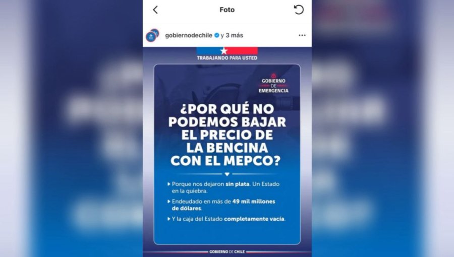 Gobierno retira polémica publicación que hablaba de “Estado en quiebra” en medio de debate por alza de combustibles