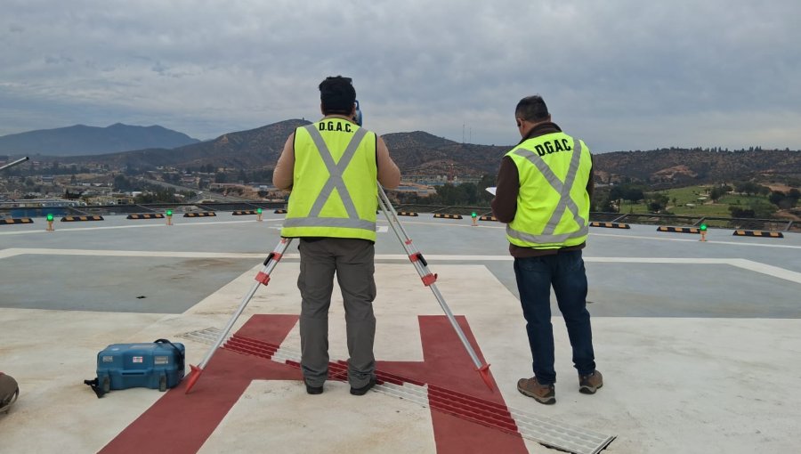 DGAC inspecciona helipuerto del nuevo Hospital Provincial Marga Marga en la antesala a su entrada en funcionamiento