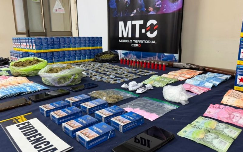Golpe al narcotráfico en Melipilla: operativo deja cinco detenidos y más de $12 millones en especies incautadas