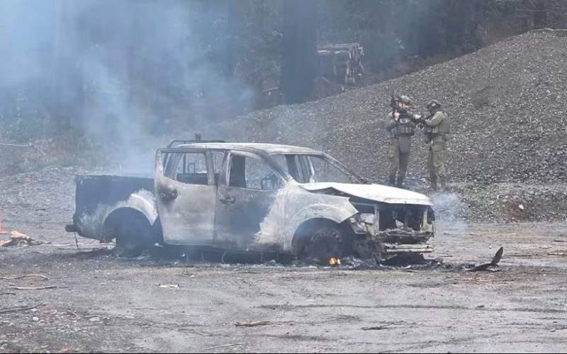 Ataque incendiario deja una camioneta destruida en un sector rural de Collipulli