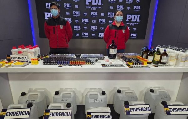 Desbaratan laboratorio clandestino de poppers instalado en una parcela de Quintero