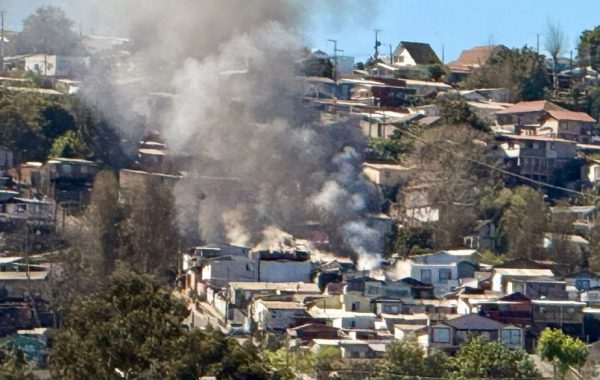 Incendio en Viña del Mar: equipos de emergencia combatieron fuego que consumió dos casas en el sector de Miraflores Alto
