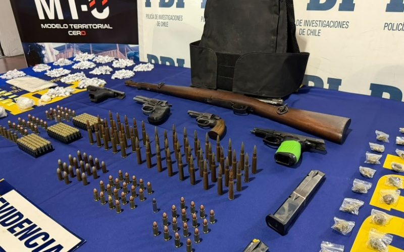 PDI detiene a líderes de banda en San Bernardo e incauta fusil y drogas