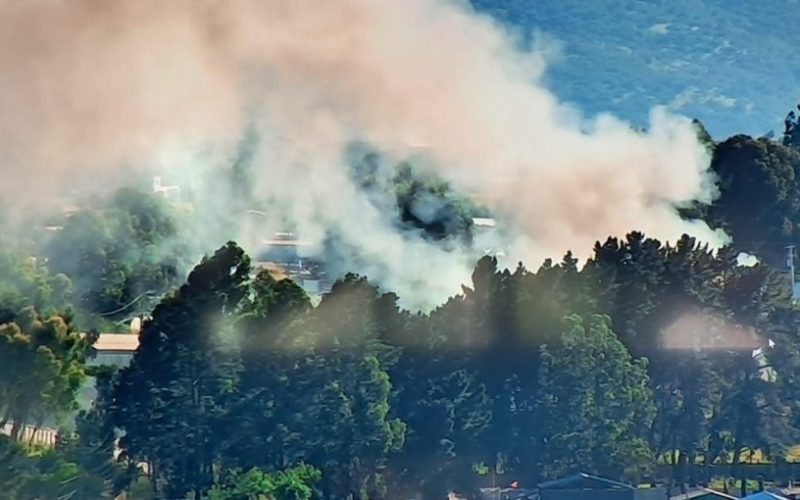 Incendio consumió vivienda en Reñaca Alto y amenazó con propagarse a casas vecinas