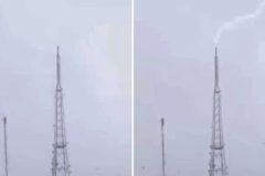 Impactante registro muestra potente descarga eléctrica en antena de Viña del Mar